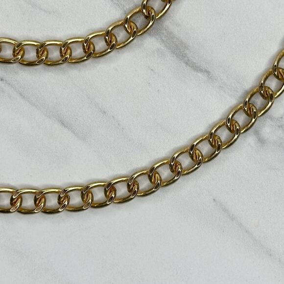 Gold Tone Chain Link Crossbody Purse Handbag Replacement Strap 50" โจ - Picture 6 of 14